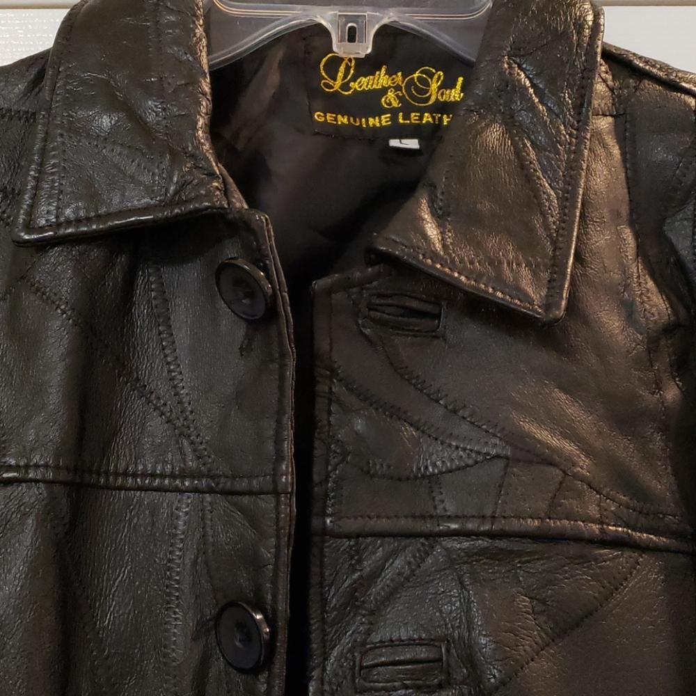 Patchwork Leather Jacket - image 2